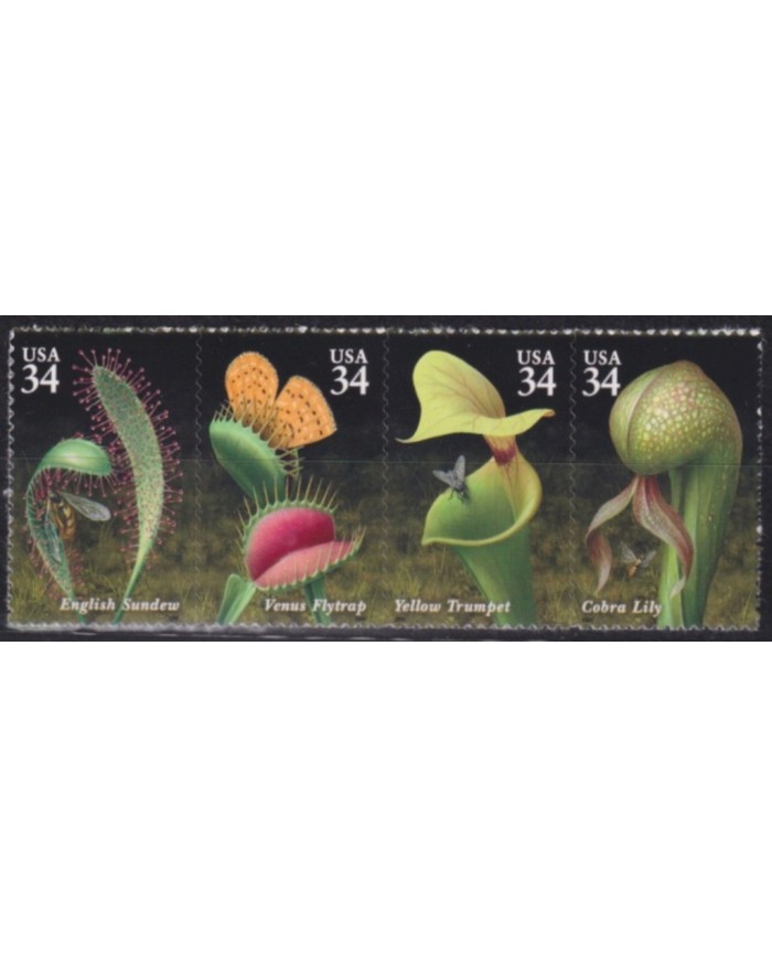 F-EX61391 USA US MNH 2001 CARNIVEROUS PLANTS FLOWER FLORES.