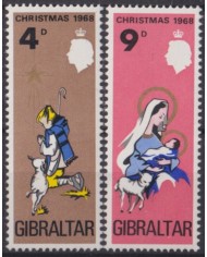 F-EX61568 GIBRALTAR MNH 1968 CHRISTMAS NAVIDAD MADONNA NATIVITY DRAWING.