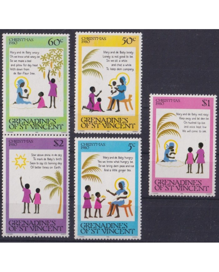 F-EX61577 GRENADINES ST VINCENT MNH 1980 CHRISTMAS NAVIDAD CHILDREN DRAWING.