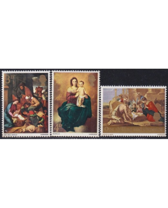 F-EX61583 ENGLAND UK MNH 1967 CHRISTMAS NAVIDAD STAINED PAINTING GLASS ART.