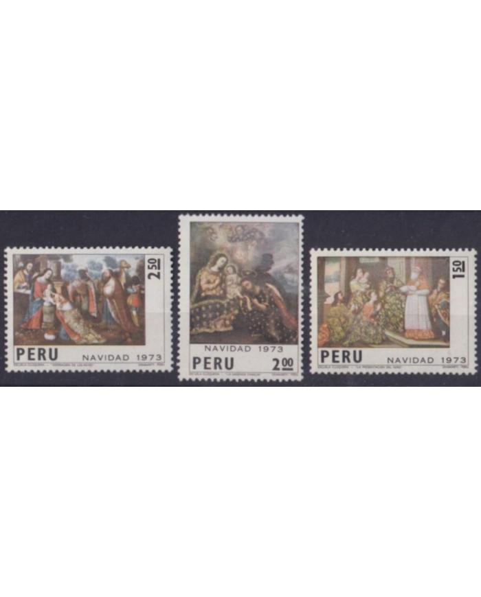 F-EX61523 PERU MNH 1973 CHRISTMAS NAVIDAD ART PAINTING.