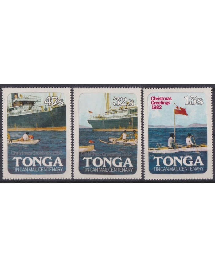F-EX61550 TONGA MNH 1982 CHRISTMAS NAVIDAD TIN CAN MAIL CENTENARY SHIP.