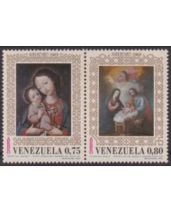 F-EX61553 VENEZUELA MNH 1969 CHRISTMAS NAVIDAD ART PAINTING MADONNA & CHILD.