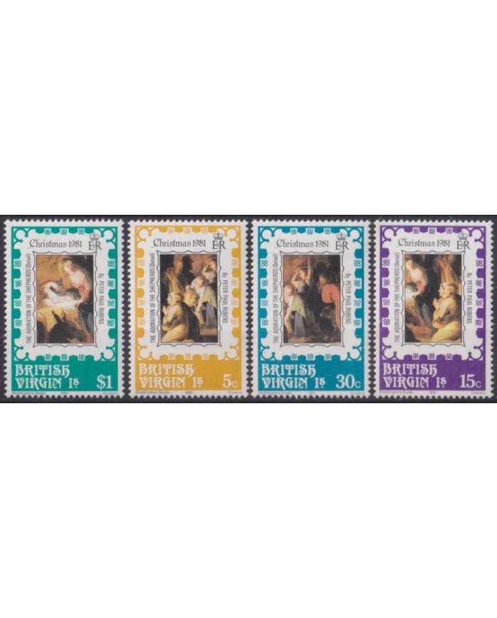 F-EX61561 VIRGIN IS MNH 1981 CHRISTMAS NAVIDAD ART PAINTING RUBENS.