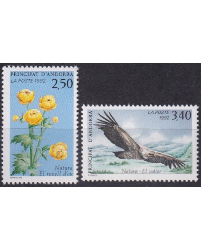 F-EX61612 ANDORRA MNH 1992 NATURE BIRD AVES PAJAROS OISEAUX CONDOR FLOWER.