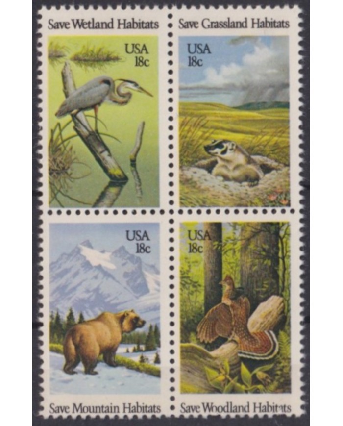 F-EX61640 USA US MNH 2002 WILDLIFE SAVE MOUNTAING BEAR BIRD.