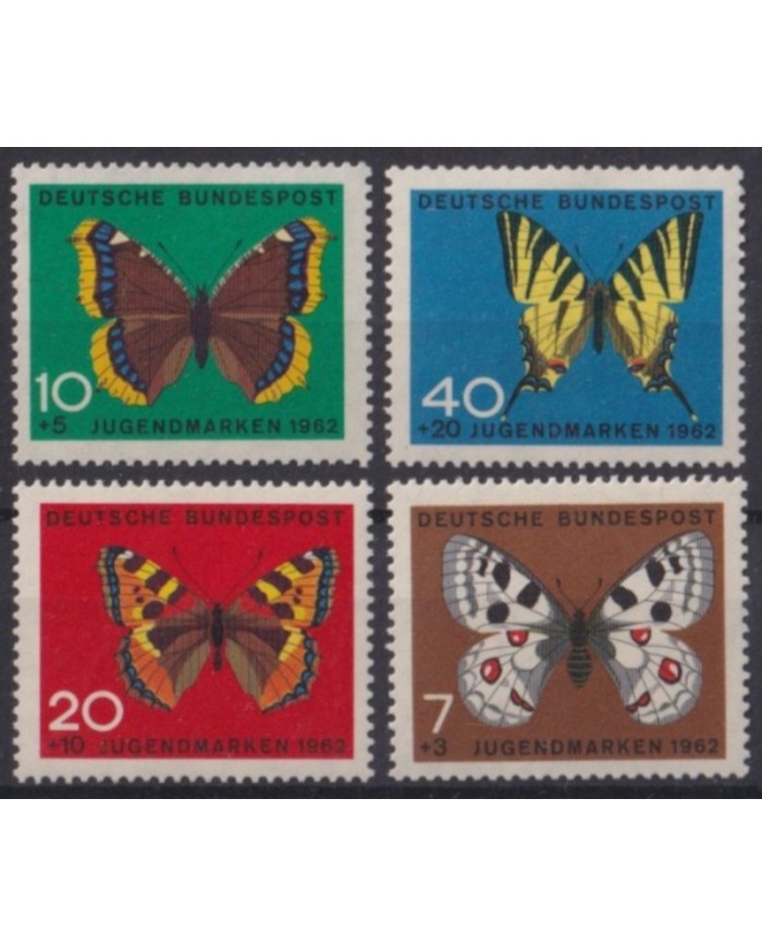 F-EX61642 GERMANY MNH 1962 BUTTERFLIES INSECTS ENTHOMOLOGY MARIPOSAS PAPILLON.