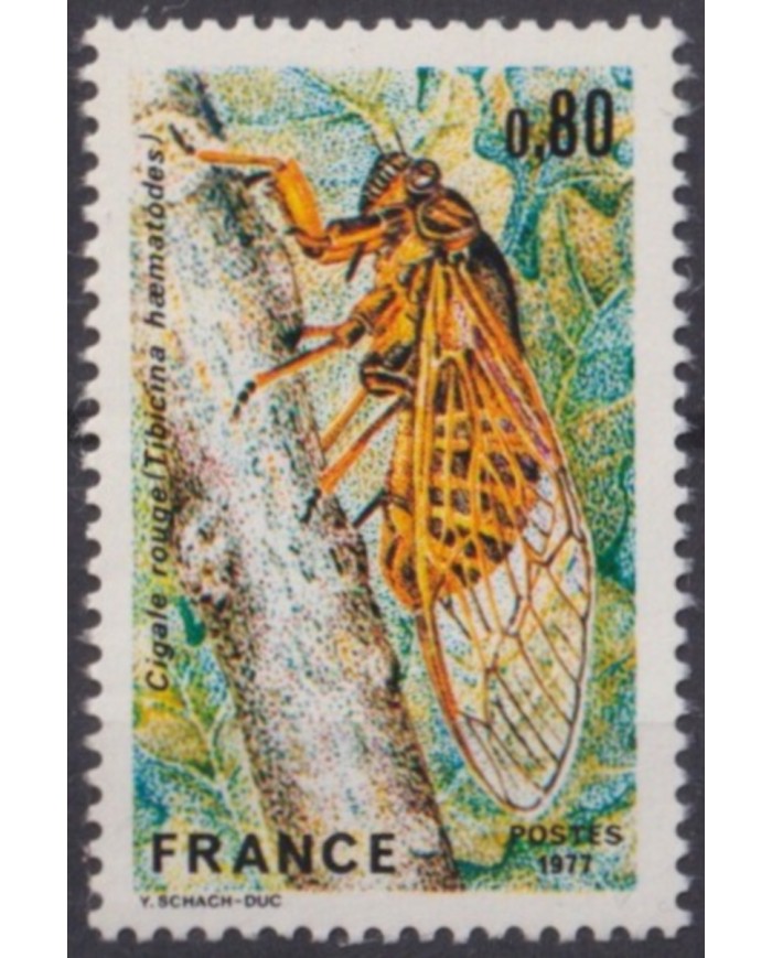 F-EX61596 FRANCE MNH 1977 INSECTS ENTHOMOLOGY CIGALE.