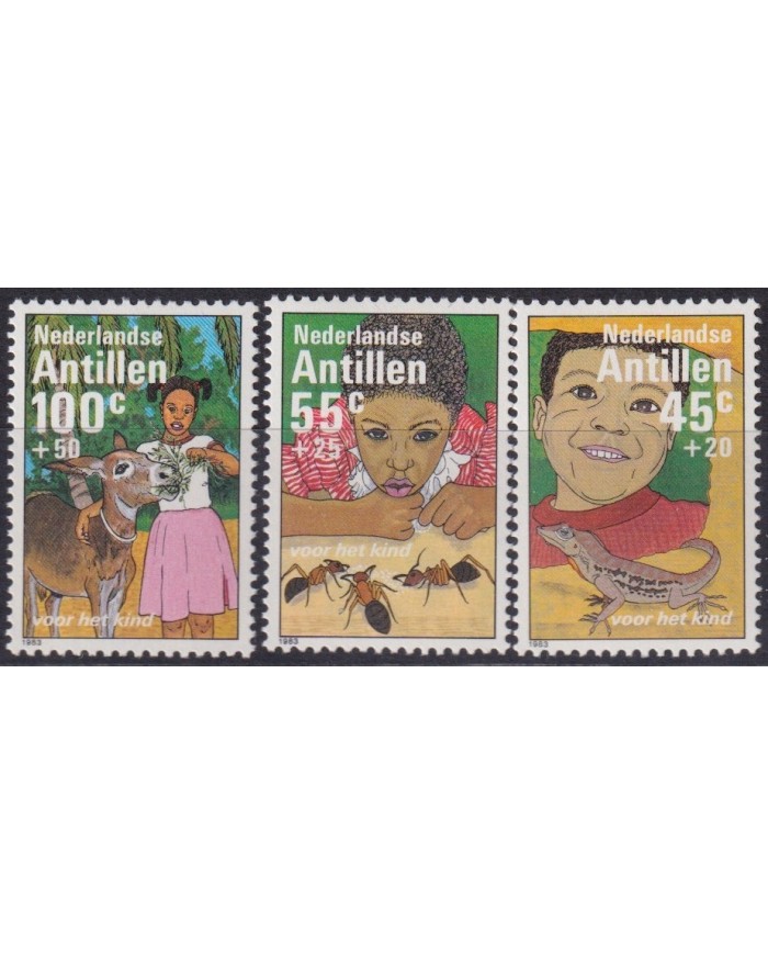 F-EX61613 NETHERLAND NEDERLAND ANTILLES MNH 1983 WILDLIFE LIZARD INSECTS COW.