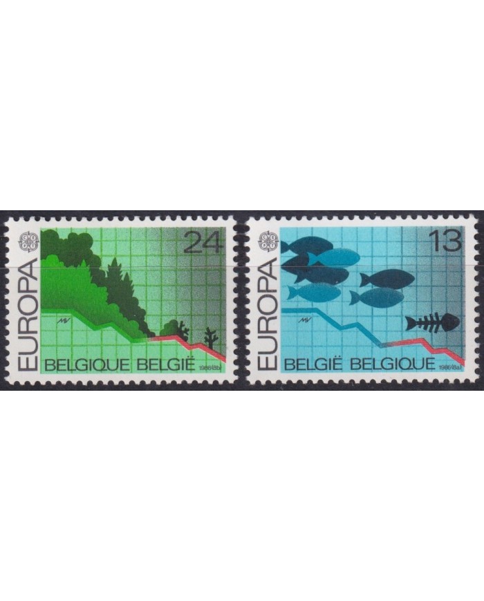 F-EX61618 BELGIUM BELGIQUE MNH 1986 EUROPE CONTAMINATION POLLUTION.