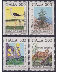 F-EX61607 ITALIA 1985 MNH ENDANGERED FAUNA & FLOWER BIRD LONTRA.