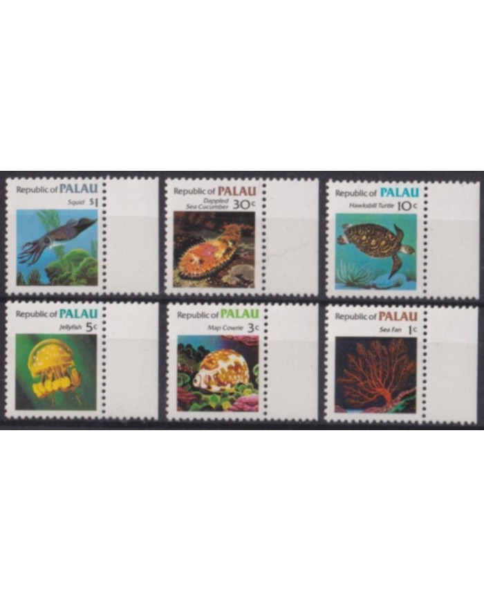 F-EX61637 PALAU IS MNH MARINE WILDLIFE OCTOPUS ANEMONES TURTLE.