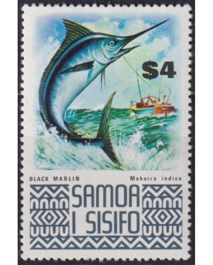 F-EX61605 SAMOA I SISIFO MNH 1972 4$ BLACK MARLIN FISH MARINE WILDLIFE.