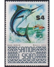 F-EX61605 SAMOA I SISIFO MNH 1972 4$ BLACK MARLIN FISH MARINE WILDLIFE.