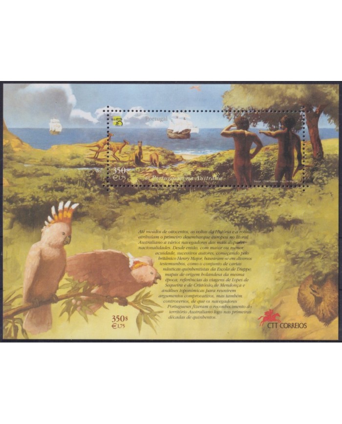 F-EX61748 PORTUGAL MNH 1999 AGE OF DISCOVERY IN AUSTRALIA KANGOROO PARROT BIRD.