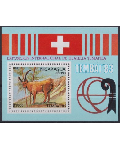 F-EX61786 NICARAGUA 1983 MNH SHEET TEMBAL 81 ANTELOPE.