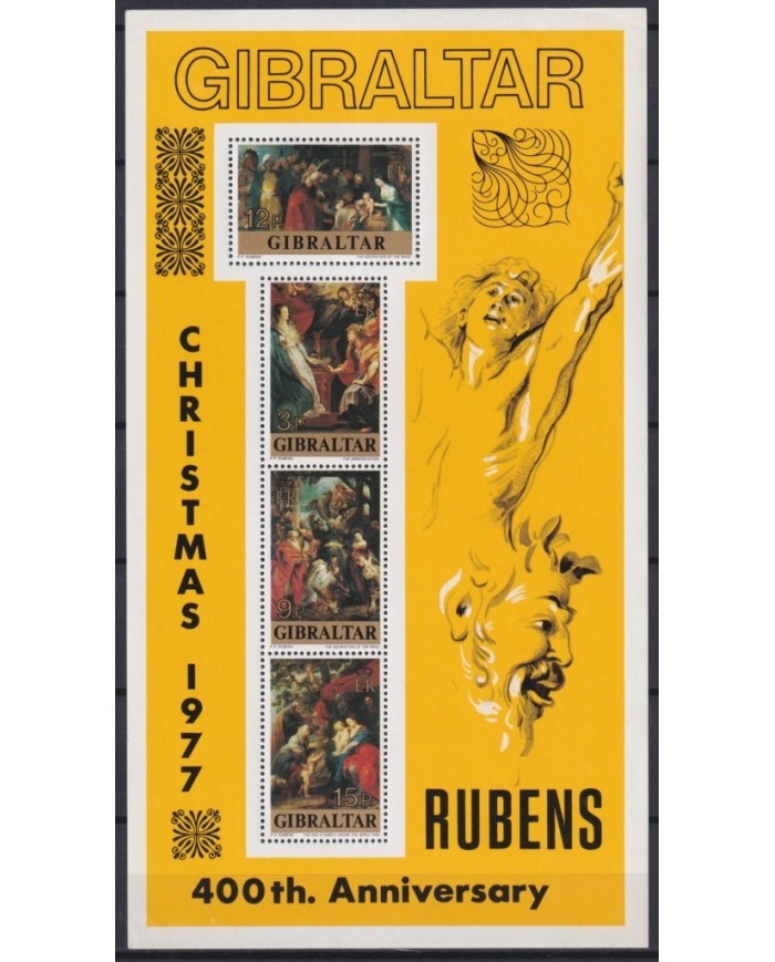 F-EX59871 GIBRALTAR MNH 1977 CHRISTMAS NAVIDADES RELIGION 400 ANIV RUBENS