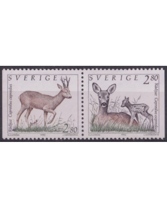 F-EX61621 SWEDEN MNH 1992 FAUNA DEER WILDLIFE CONSERVATION FROM BOOKLED.