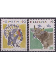 F-EX61624 SWIZERLAND MNH 1992 FAUNA WILDLIFE CONSERVATION BEEF TURKEY BIRD.
