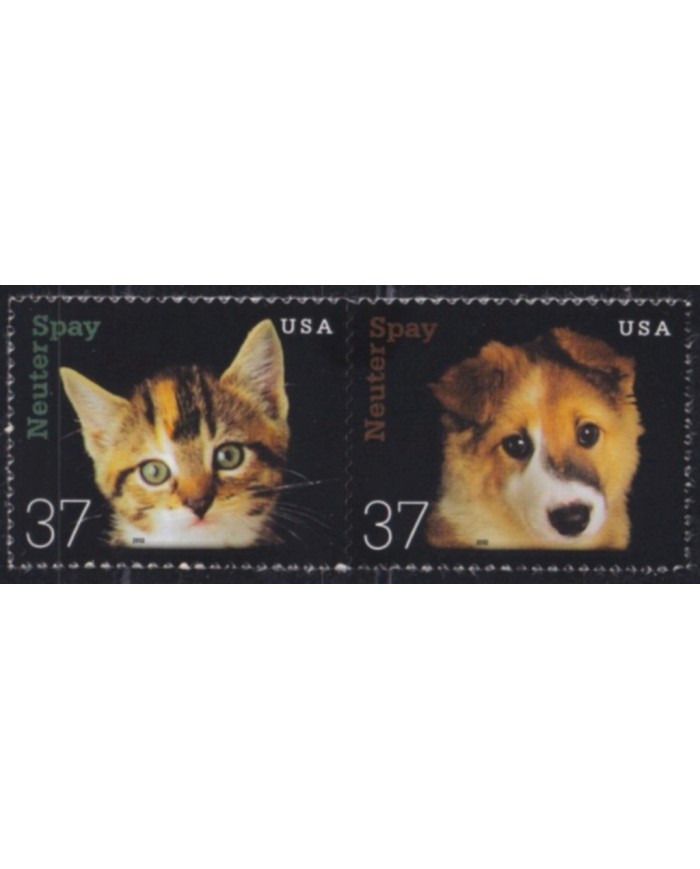 F-EX61399 USA US MNH 2002 NEUTER SPAY FAUNA WILDLIFE CONSERVATION CATS & DOG.