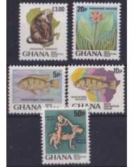 F-EX57481 GHANA MNH 1987 MARINE WILDLIFE DEFINITIVE ISSUE FISH ASHANTI ARCHAELOGY.