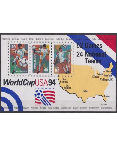 F-EX61412 USA US MNH 1994 WORLD SOCCER CUP FOOTBALL.