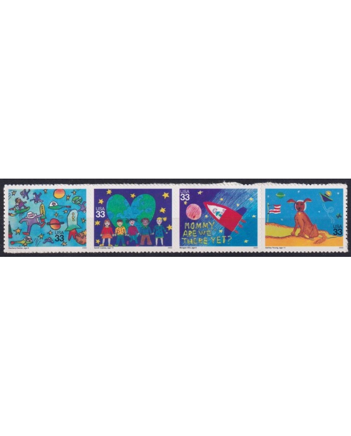 F-EX61377 USA US MNH 2000 CHILDREN DRAWING.