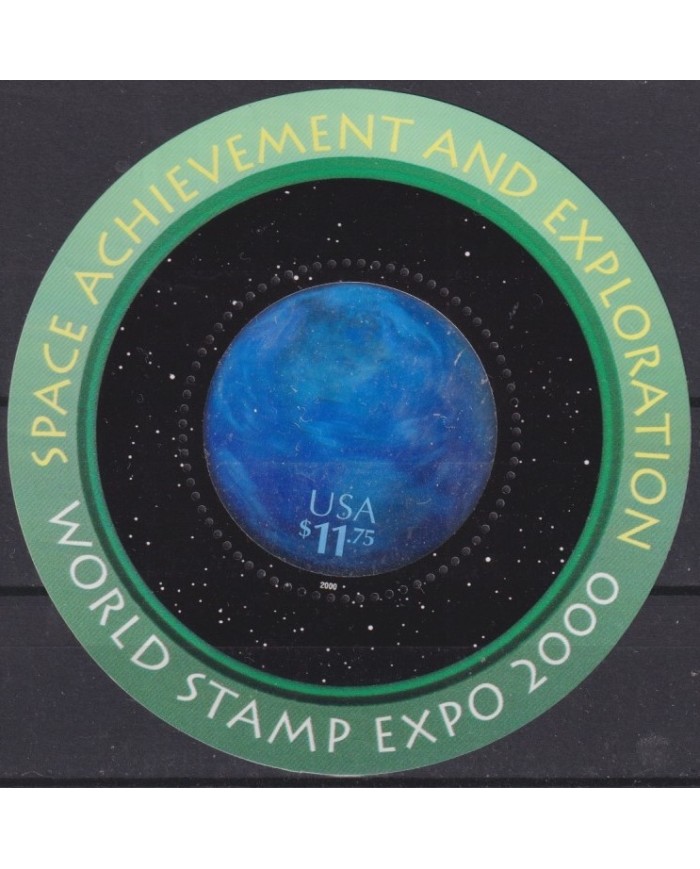 F-EX61386 USA US MNH 2000 SPACE ACHIVEMENT & EXPLORATION HOLOGRAM WORLD EXPO.
