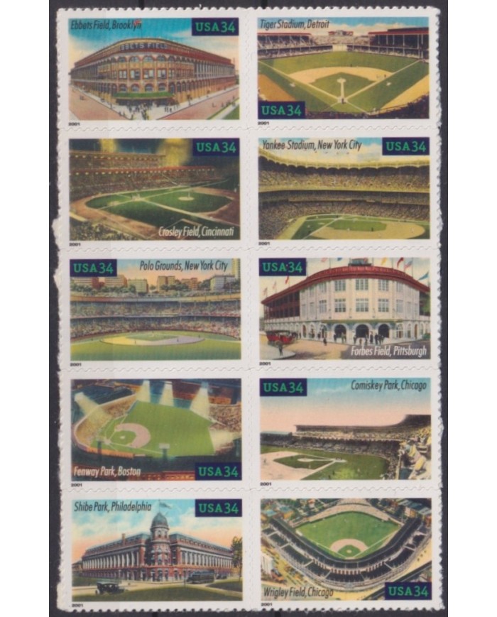 F-EX61389 USA US MNH 2001 SPORT BUILDING BASEBALL STADIUM.