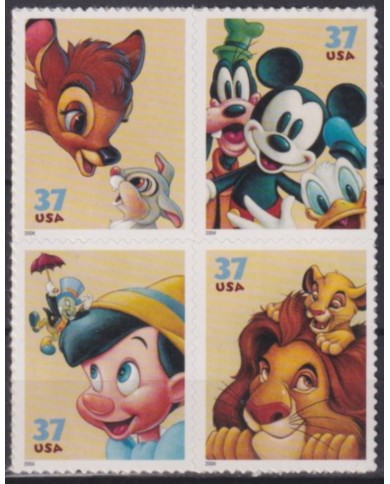 F-EX61028 USA US MNH 2004 DISNEY FRIENSHIP BAMBY LION KING MICKEY MOUSE PINOCCHIO.