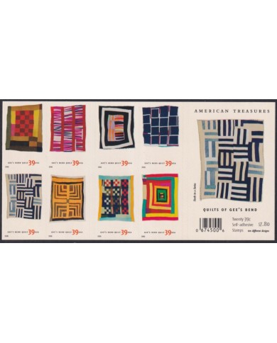 F-EX61414 USA US MNH 2006 GEE´S BEND QUILT ADHESIVE BOOKLED OF 20.