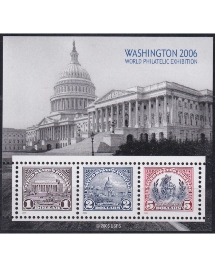 F-EX61419 USA US MNH 2006 WASHINGTON PHILATELIC EXPO CAPITOL 1-2-5$.