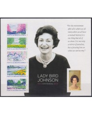 F-EX59852 USA US MNH 2012 LADY BIRD JOHNSON FLOWER BEAUTIFUL AMERICA.