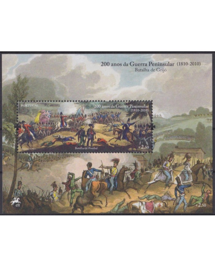 F-EX61974 PORTUGAL MNH 2010 200º ANNIV INDEPENDENCE WAR GRIJO BATTLE ART PAINTING.