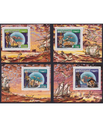 F-EX57726 MAURITANIA MNH 1986 DISCOVERY COLUMBUS COLON SHIP INDIAN ETHNIC.