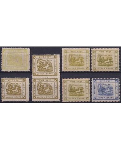 F-EX57529 INDIA BRITISH COLONIES FEUDATARY STATE JAIPUR 1904-13.