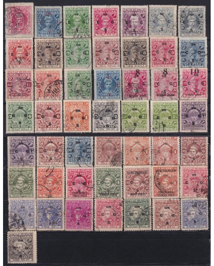 F-EX59723 INDIA FEUDATARY STATE COCHIN ANCHAL HIGHT VALUE.