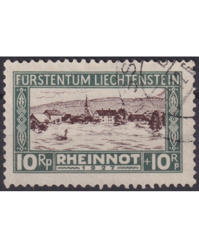 F-EX58900 LIECHTENSTEIN 1928 USED RHIN FLOOD VICTINCS CATALOGUE +40€.