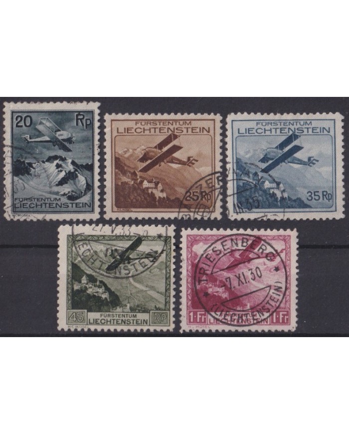 F-EX58942 LIECHTENSTEIN 1930 USED AIRMAIL AVION AIRPLANE CATALOGUE +220€.