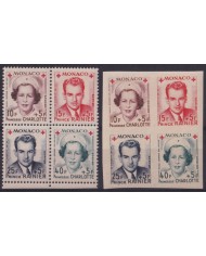 F-EX58918 MONACO MNH 1949 RED CROSS BLOCK OVERPRINT HIGHT VALUE.