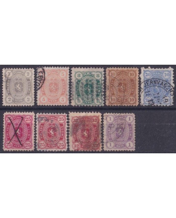 F-EX59396 FINLAND SOUMI RUSSIA OCCUPATION USED 1875-81 +260€.