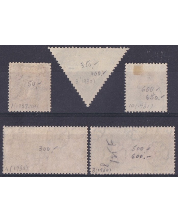 F-EX59398 ICELAND ISLAND 1928-31 AIRMAIL AIRPLANE AVION BIRD ZEPPELIN OVERPRINT