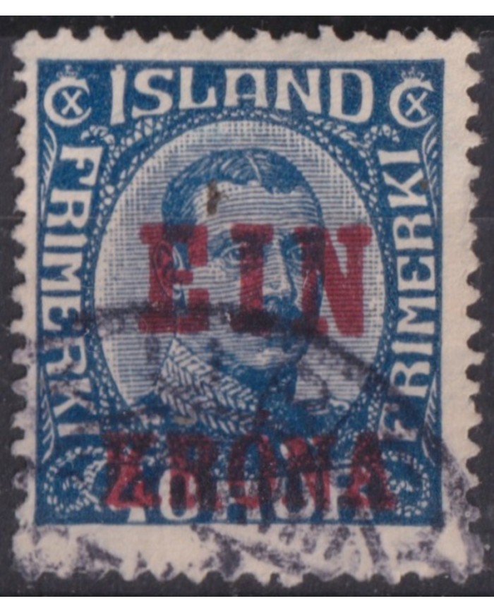 F-EX59366 ICELAND ISLAND 1926 KING CHRISTIAN X NEW VALUE OVERPRINT +40€.