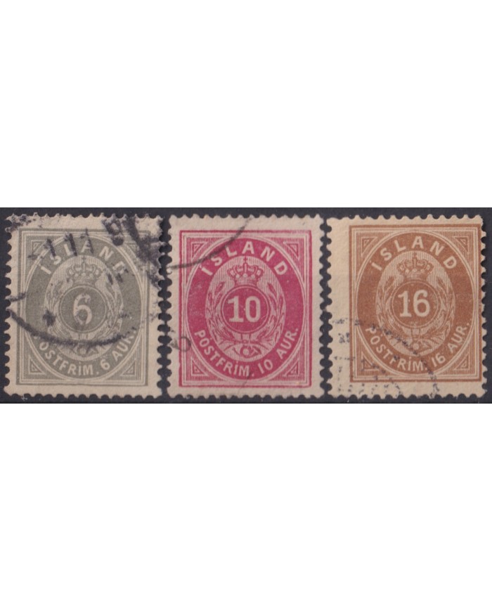 F-EX58878 ICELAND ISLAND 1876 D.12 1/2 STAMPS LOT +80€.