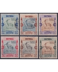 F-EX57737 ERITREA ITALY USED 1934 COLONIAL ART EXHIBITION ANTELOPE.