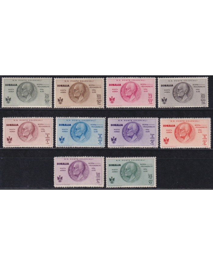 F-EX58404 SOMALIA LIBYA ITALY OCCUPATION 1934 AIRMAIL ROMA – MOGADICIO +200€ CATALOGO