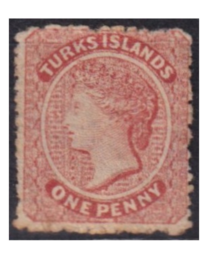 F-EX57747 TURKS IS 1867 QUEEN VICTORIA 1p WITHOUT WATERMARK +60€.