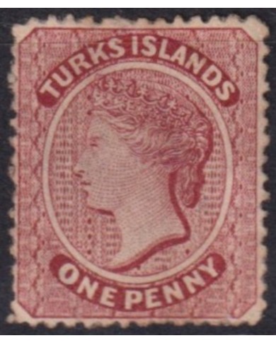 F-EX57749 TURKS IS 1881 QUEEN VICTORIA 1p CC WATERMARK +75€.