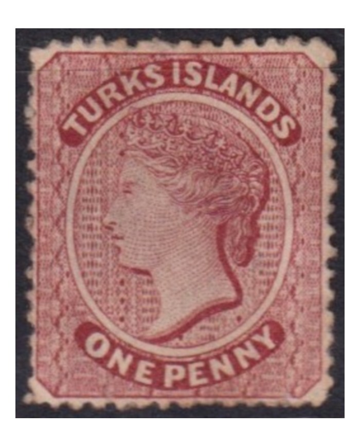 F-EX57749 TURKS IS 1881 QUEEN VICTORIA 1p CC WATERMARK +75€.