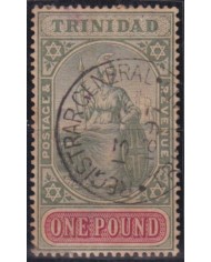 F-EX57773 TRINIDAD IS 1896 ONE POUND USED. HIGHT VALUE +200€.
